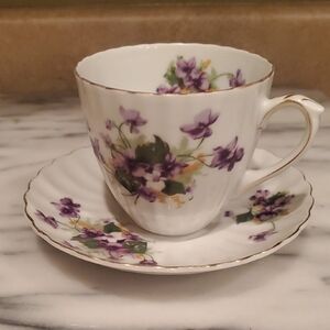 Norcrest Sweet Violet Teacup and Saucer Set